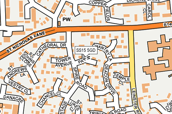 SS15 5GD map - OS OpenMap – Local (Ordnance Survey)