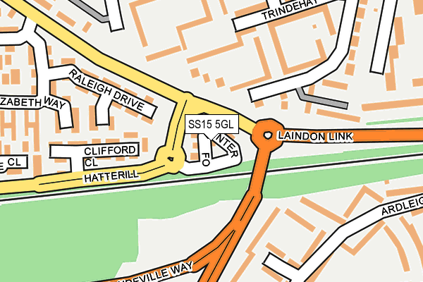 SS15 5GL map - OS OpenMap – Local (Ordnance Survey)