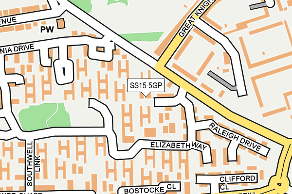SS15 5GP map - OS OpenMap – Local (Ordnance Survey)
