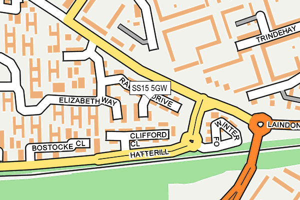 SS15 5GW map - OS OpenMap – Local (Ordnance Survey)