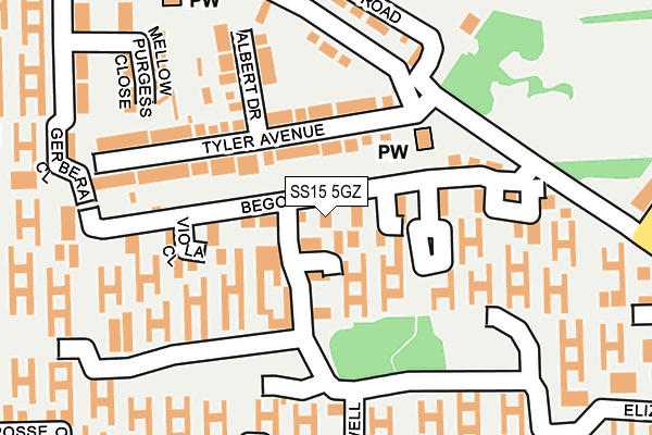 SS15 5GZ map - OS OpenMap – Local (Ordnance Survey)