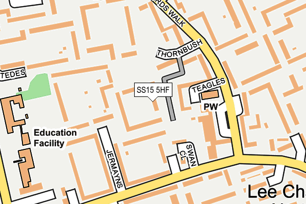 SS15 5HF map - OS OpenMap – Local (Ordnance Survey)