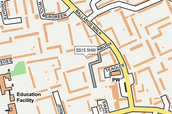 SS15 5HW map - OS OpenMap – Local (Ordnance Survey)