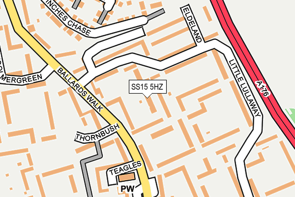 SS15 5HZ map - OS OpenMap – Local (Ordnance Survey)