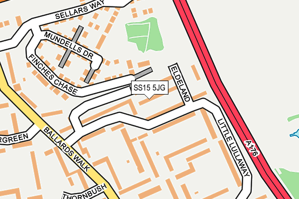 SS15 5JG map - OS OpenMap – Local (Ordnance Survey)