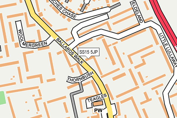 SS15 5JP map - OS OpenMap – Local (Ordnance Survey)