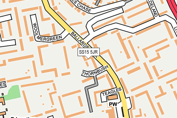 SS15 5JR map - OS OpenMap – Local (Ordnance Survey)
