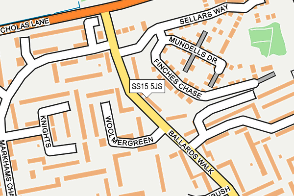 SS15 5JS map - OS OpenMap – Local (Ordnance Survey)