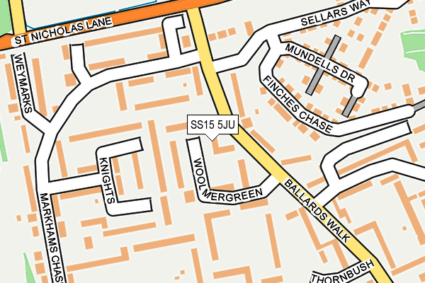 SS15 5JU map - OS OpenMap – Local (Ordnance Survey)