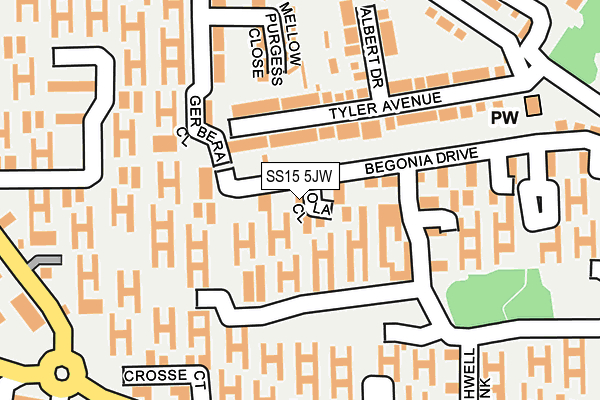 SS15 5JW map - OS OpenMap – Local (Ordnance Survey)