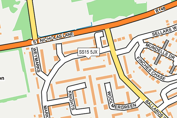 SS15 5JX map - OS OpenMap – Local (Ordnance Survey)