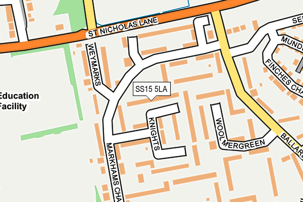 SS15 5LA map - OS OpenMap – Local (Ordnance Survey)