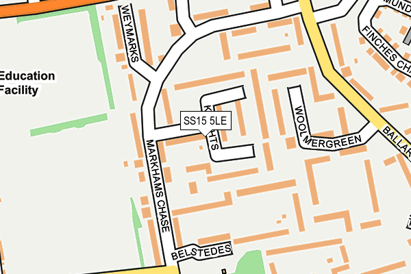 SS15 5LE map - OS OpenMap – Local (Ordnance Survey)