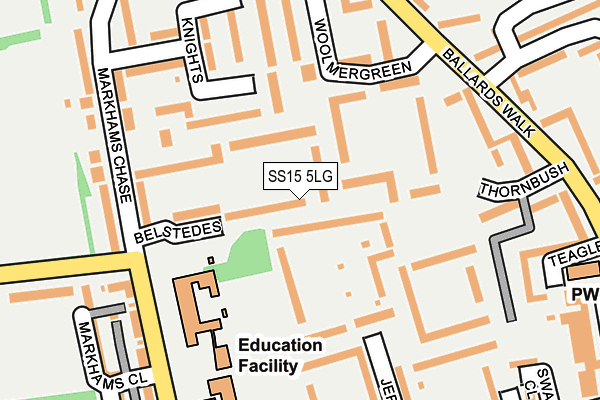 SS15 5LG map - OS OpenMap – Local (Ordnance Survey)