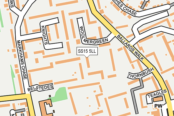 SS15 5LL map - OS OpenMap – Local (Ordnance Survey)
