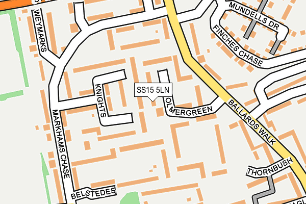 SS15 5LN map - OS OpenMap – Local (Ordnance Survey)