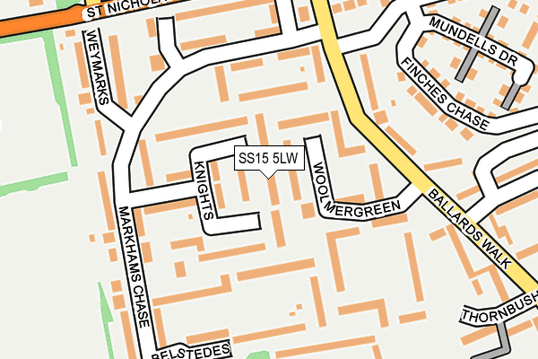 SS15 5LW map - OS OpenMap – Local (Ordnance Survey)