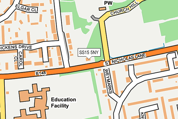 SS15 5NY map - OS OpenMap – Local (Ordnance Survey)