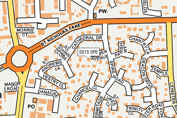 SS15 5PE map - OS OpenMap – Local (Ordnance Survey)