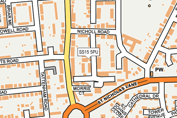 SS15 5PU map - OS OpenMap – Local (Ordnance Survey)
