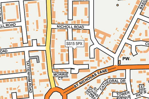 SS15 5PX map - OS OpenMap – Local (Ordnance Survey)