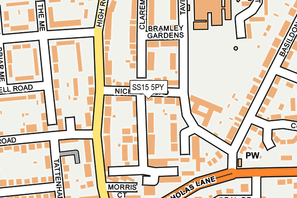 SS15 5PY map - OS OpenMap – Local (Ordnance Survey)
