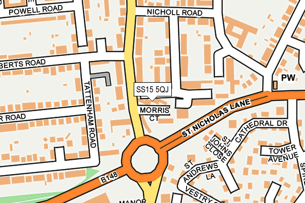 SS15 5QJ map - OS OpenMap – Local (Ordnance Survey)