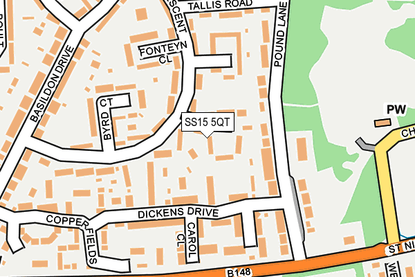 SS15 5QT map - OS OpenMap – Local (Ordnance Survey)