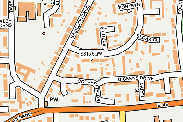 SS15 5QW map - OS OpenMap – Local (Ordnance Survey)