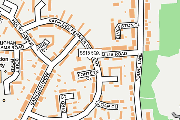 SS15 5QX map - OS OpenMap – Local (Ordnance Survey)