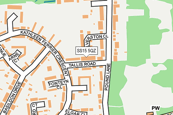 SS15 5QZ map - OS OpenMap – Local (Ordnance Survey)