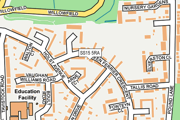 SS15 5RA map - OS OpenMap – Local (Ordnance Survey)