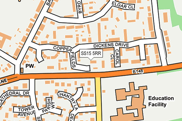 SS15 5RR map - OS OpenMap – Local (Ordnance Survey)