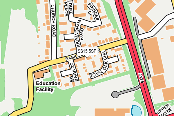 SS15 5SF map - OS OpenMap – Local (Ordnance Survey)