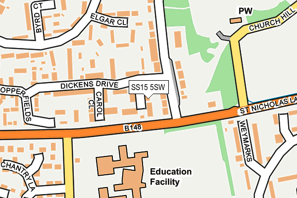 SS15 5SW map - OS OpenMap – Local (Ordnance Survey)