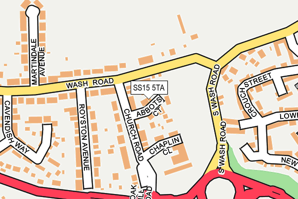 SS15 5TA map - OS OpenMap – Local (Ordnance Survey)