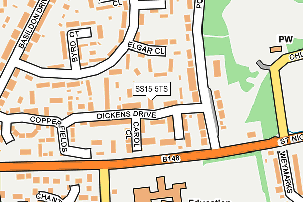 SS15 5TS map - OS OpenMap – Local (Ordnance Survey)