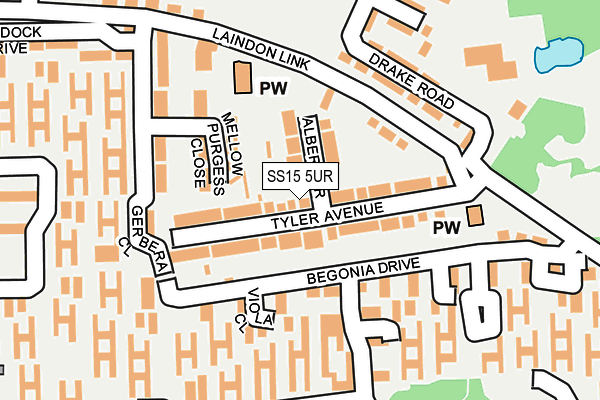 SS15 5UR map - OS OpenMap – Local (Ordnance Survey)