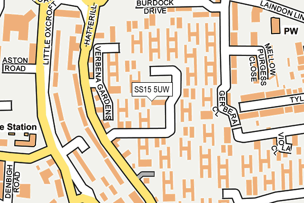 SS15 5UW map - OS OpenMap – Local (Ordnance Survey)