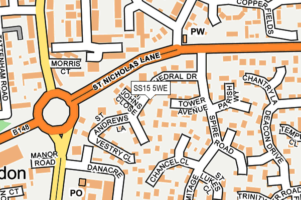 SS15 5WE map - OS OpenMap – Local (Ordnance Survey)