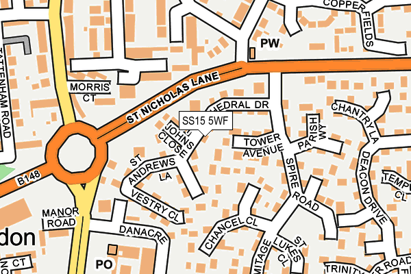 SS15 5WF map - OS OpenMap – Local (Ordnance Survey)