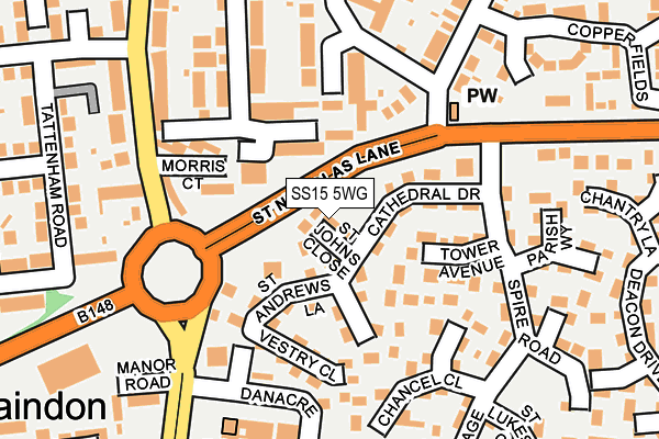 SS15 5WG map - OS OpenMap – Local (Ordnance Survey)
