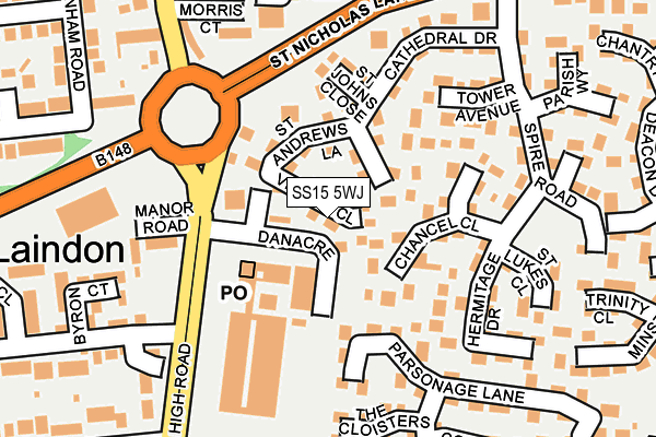 SS15 5WJ map - OS OpenMap – Local (Ordnance Survey)