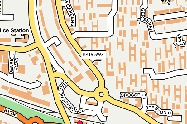 SS15 5WX map - OS OpenMap – Local (Ordnance Survey)