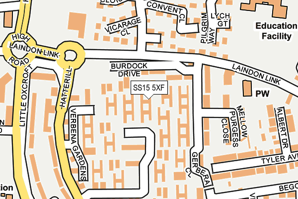 SS15 5XF map - OS OpenMap – Local (Ordnance Survey)