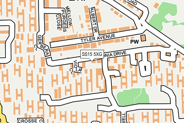 SS15 5XG map - OS OpenMap – Local (Ordnance Survey)