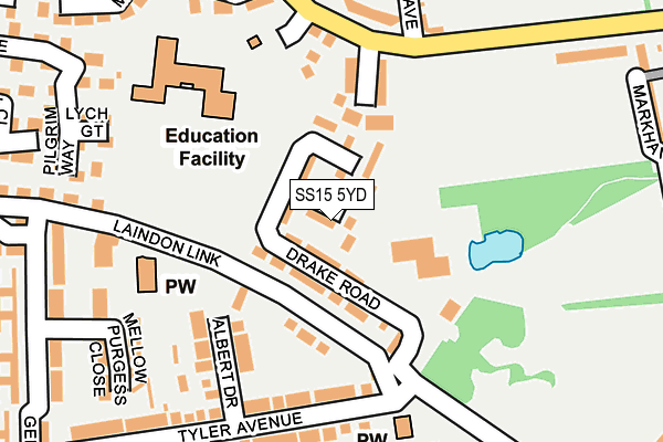 SS15 5YD map - OS OpenMap – Local (Ordnance Survey)