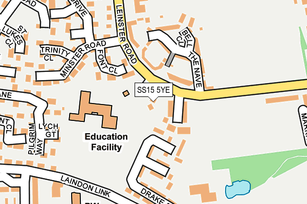 SS15 5YE map - OS OpenMap – Local (Ordnance Survey)