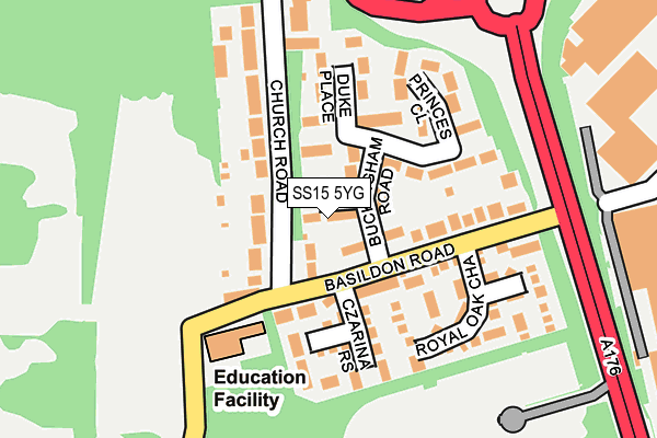 SS15 5YG map - OS OpenMap – Local (Ordnance Survey)