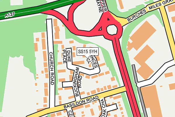 SS15 5YH map - OS OpenMap – Local (Ordnance Survey)